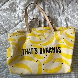 Kate Spade “That's Bananas” Yellow Canvas Tote Bag